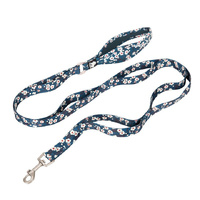  Floral Multi Handle Dog Lead - Blue, M