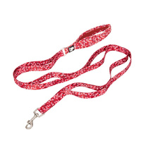  Floral Multi Handle Dog Lead - Red, S