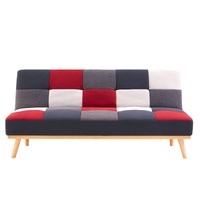3 Seater Modular Linen Fabric Wood Sofa Bed Couch - Multi-colour