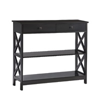 Sarantino Eloise Cross Console Table in Black