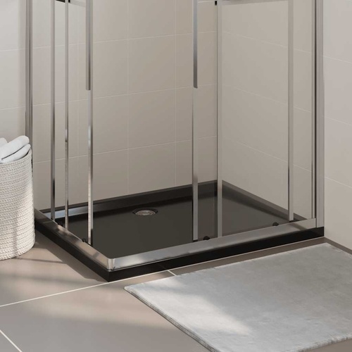 Rectangular ABS Shower Base Tray Black 80x100 cm