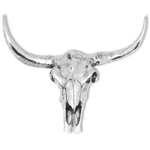 Skull Head Decoration Wall-Mounted Aluminium Silver