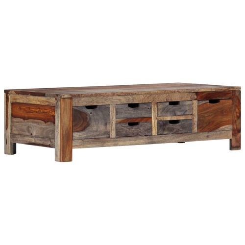 Coffee Table Grey 100x50x30 cm Solid Acacia Wood