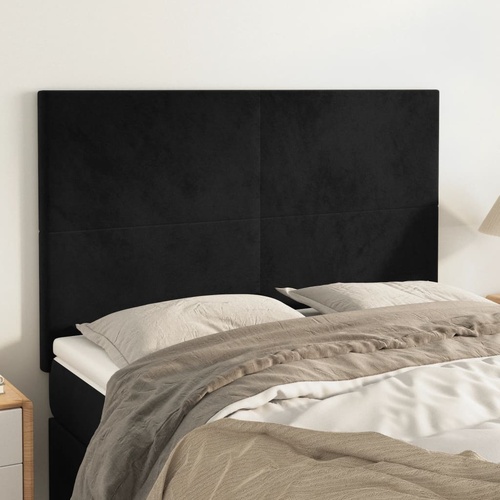 Headboards 4 pcs Black 72 cm Velvet