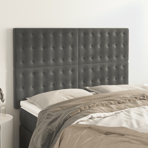 Headboards 4 pcs Dark Grey 72 cm Velvet