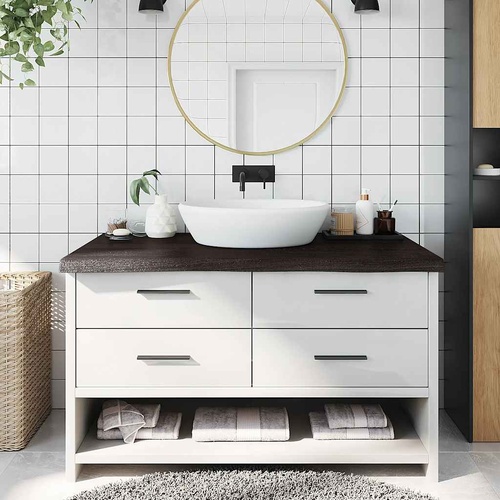 Bathroom Countertop Dark Brown 100x60x6 cm Treated Solid Wood