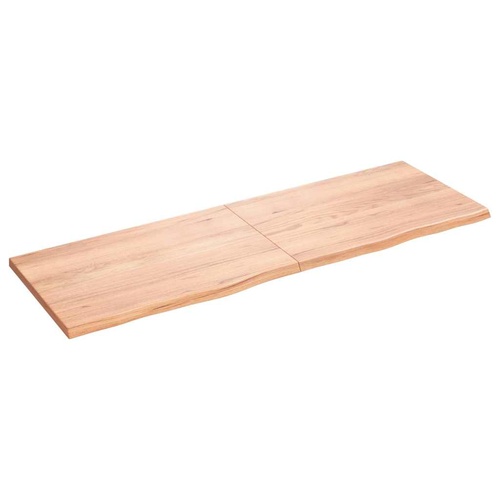 Table Top Light Brown 180x60x4 cm Treated Solid Wood Oak