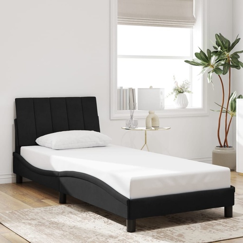 Bed Frame without Mattress "Hanko" Black 90x190 cm Velvet