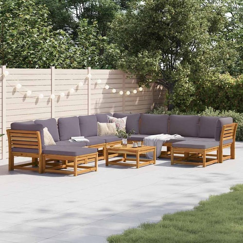 11 Piece Garden Lounge Set with Cushions Solid Wood Acacia