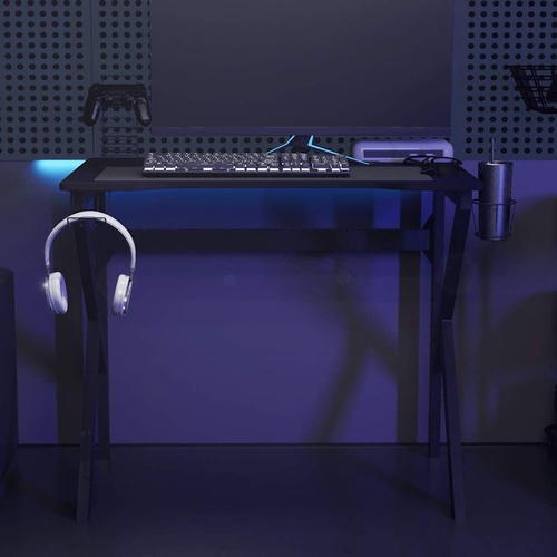 Gaming Desk with K Shape Legs Black 90x60x75 cm