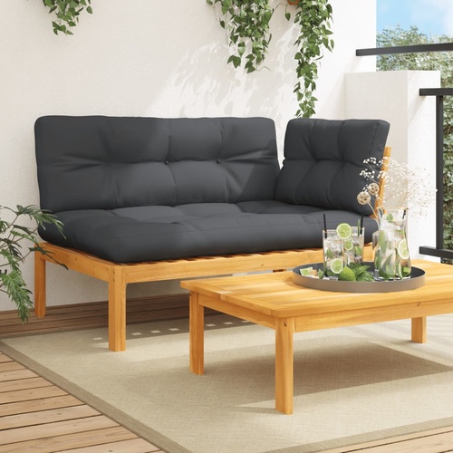 Garden Pallet Corner Sofa with Cushions Solid Wood Acacia
