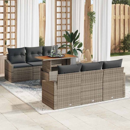 Garden Sofa Set with Cushion Grey and Brown 100 x 55 x 73 cm
