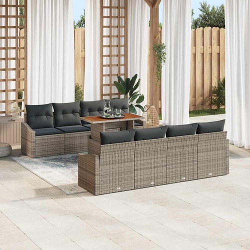 Garden Dining Set with Cushion Grey and Brown 100 x 55 x 73 cm
