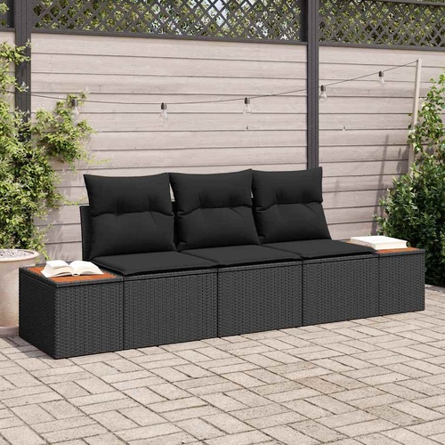 Garden Sofa Set 3 pcs Black 239 x 62 x 85 cm Poly rattan