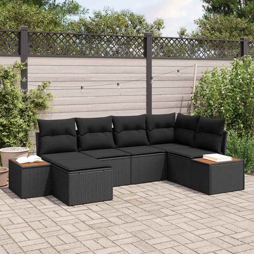 Garden Sofa Set 6 pcs Black 264 x 154 x 85 cm Poly rattan