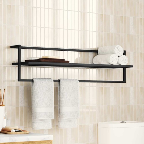Towel Rack Black 95x25x22 cm Iron