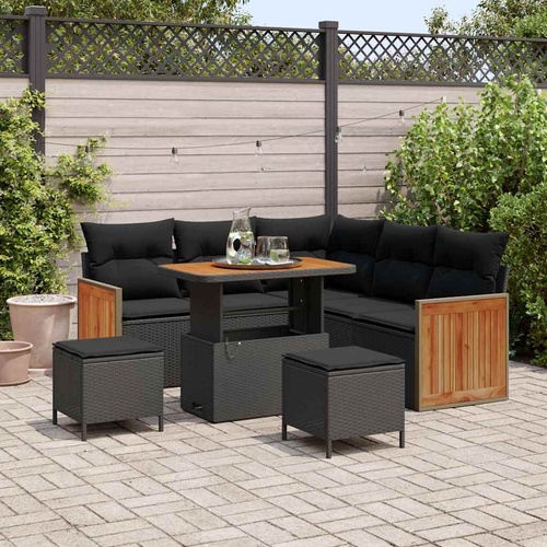 Garden Sofa Set 8 pcs Black 90 x 55 x 71 cm Poly Rattan