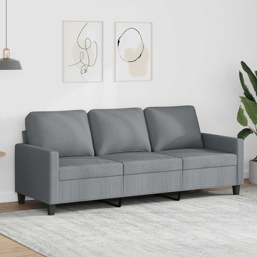 3-Seater Sofa Light Grey 180 cm Fabric