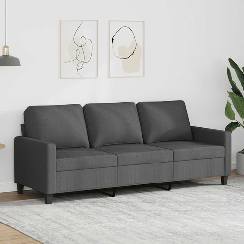 3-Seater Sofa Dark Grey 180 cm Fabric