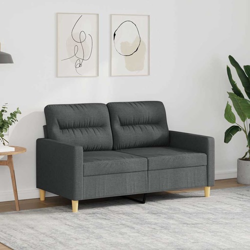 2-Seater Sofa Dark Grey 120 cm Fabric