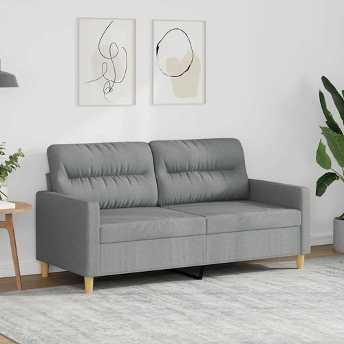 2-Seater Sofa Light Grey 140 cm Fabric