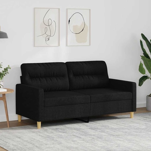 2-Seater Sofa Black 140 cm Fabric
