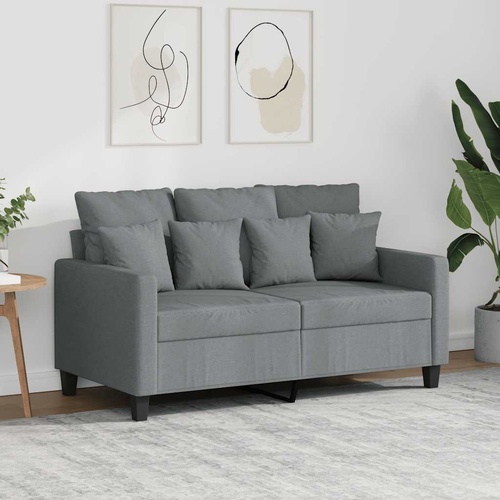 2-Seater Sofa Light Grey 120 cm Fabric