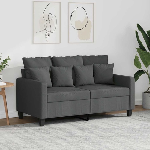 2-Seater Sofa Dark Grey 120 cm Fabric