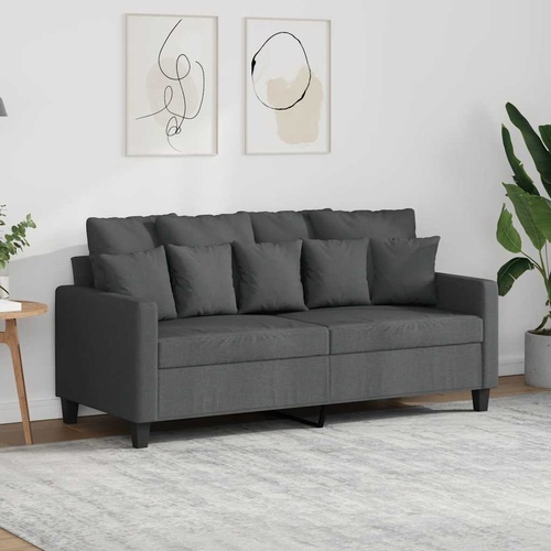 2-Seater Sofa Dark Grey 140 cm Fabric