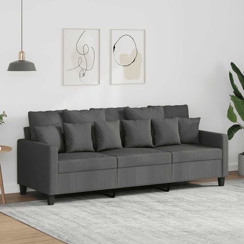 3-Seater Sofa Dark Grey 180 cm Fabric