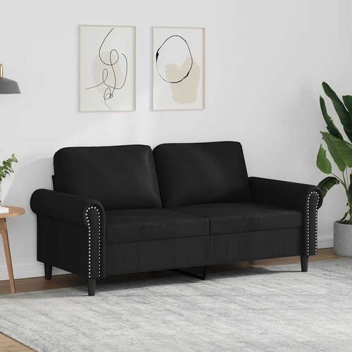 2-Seater Sofa Black 140 cm Faux Leather