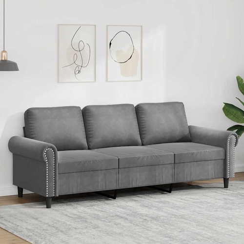 3-Seater Sofa Dark Grey 180 cm Velvet