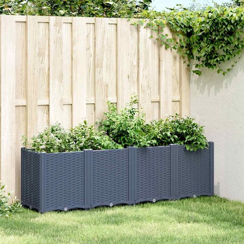 Garden Planter Blue Grey 160x40x53 cm PP