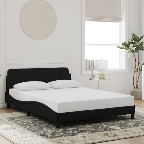 Bed Frame "Dover" Black 137x190 cm Double Velvet