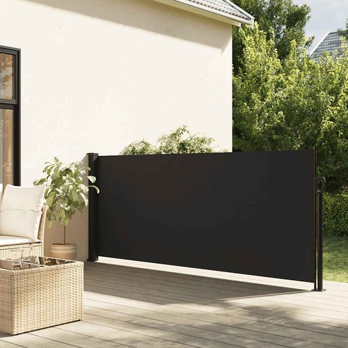 Retractable Side Awning Black 120x500 cm