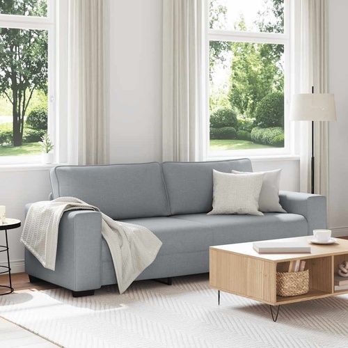 3-Seater Sofa Light Grey 220x77x82 cm Fabric