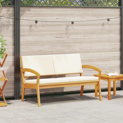 Garden Bench with Cushion Oil Natural Solid Acacia Wood