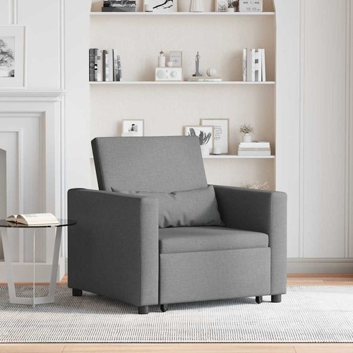 Single Sofa Bed Reclining Dark grey 90 x 165 x 87 cm Fabric