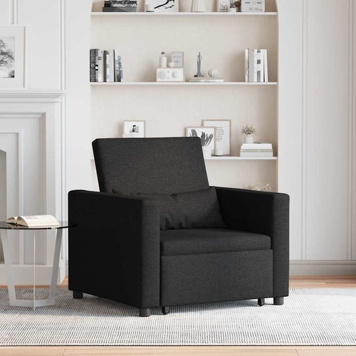 Single Sofa Bed Reclining Black 90 x 165 x 87 cm Fabric