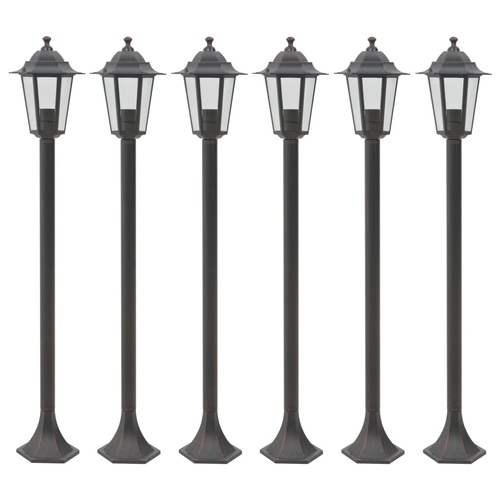 Garden Post Lights 6 pcs E27 110 cm Aluminium Bronze