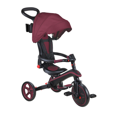 Globber EXPLORER Trike 4in1 FOLDABLE - Burgundy