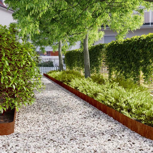 Lawn Edgings 50 pcs 15x103 cm Flexible Corten steel
