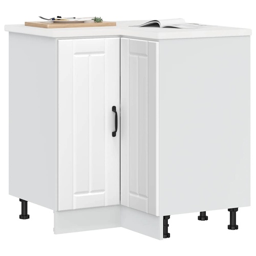 Kitchen Corner Base Cabinet Lucca White Engineered Wood
