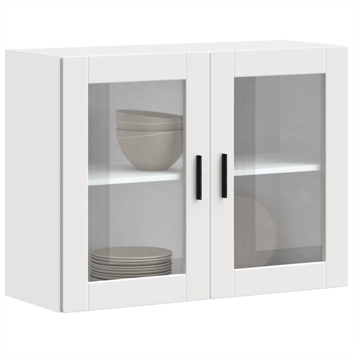Kitchen Wall Cabinet with Glass Door "Porto" White