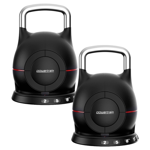 Powertrain 40kg Adjustable Kettlebell One Hand Adjustment Weight Set