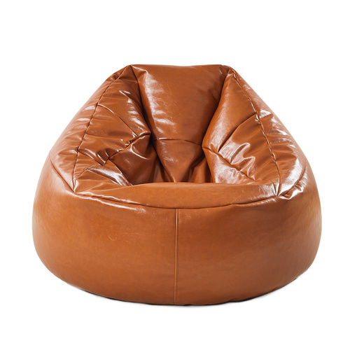  Bean Bag Chair Cover PU Couch Tan