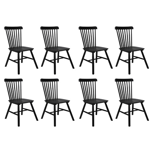 Levede 8x Dining Chairs Kitchen Winsor Black