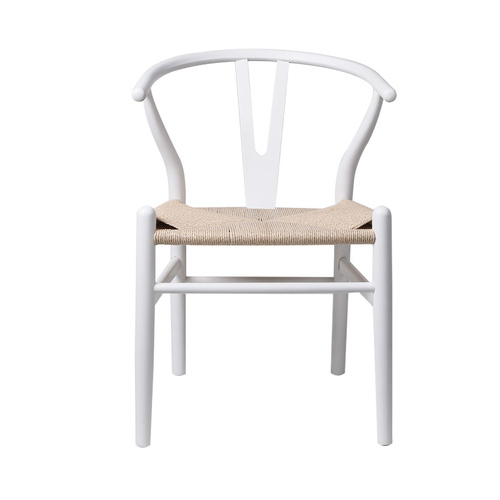  2x Dining Chairs Wooden Hans White