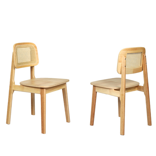 Levede 2x Rattan Dining Chair Wooden Kitchen Chair