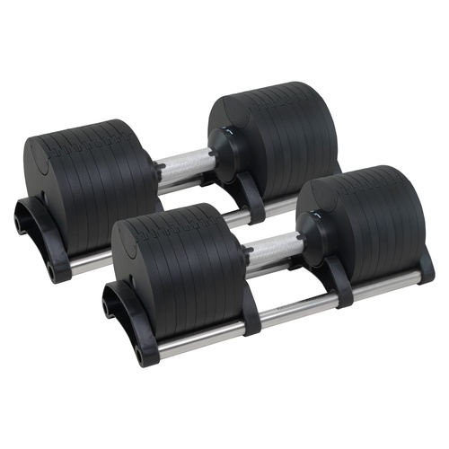 Powertrain Eon 2 x 36kg Dial-Up Adjustable Dumbbell Home Gym Weights